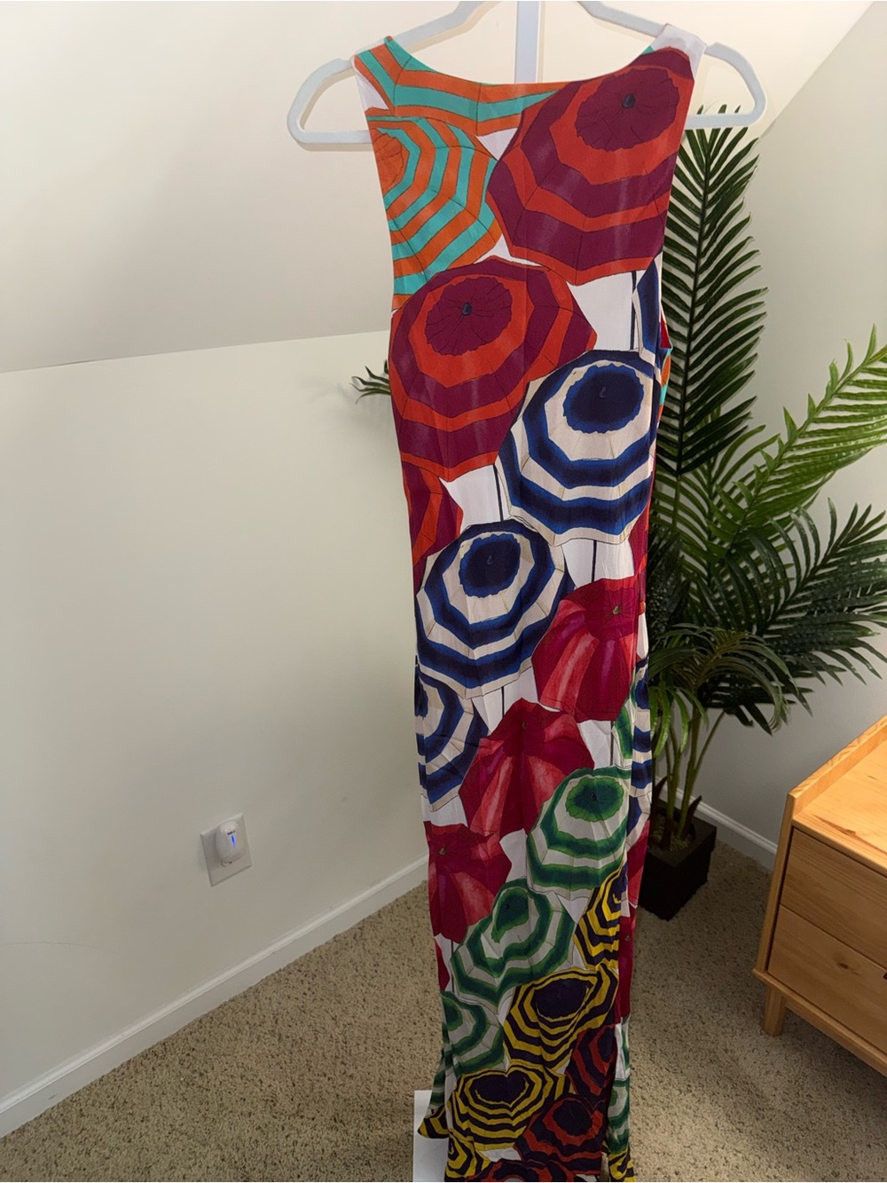 Muma World Multicolored umbrella Riviera Electra Maxi Dress Size M - Picture 4 of 5